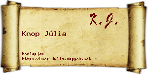 Knop Júlia névjegykártya